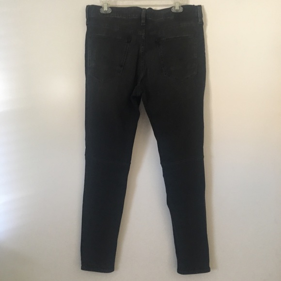 Hudson Zach Moto Skinny Washed Black Jeans sz 32 - Picture 8 of 9